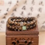 Agarwood & Hetian Jade Bracelet - 8mm